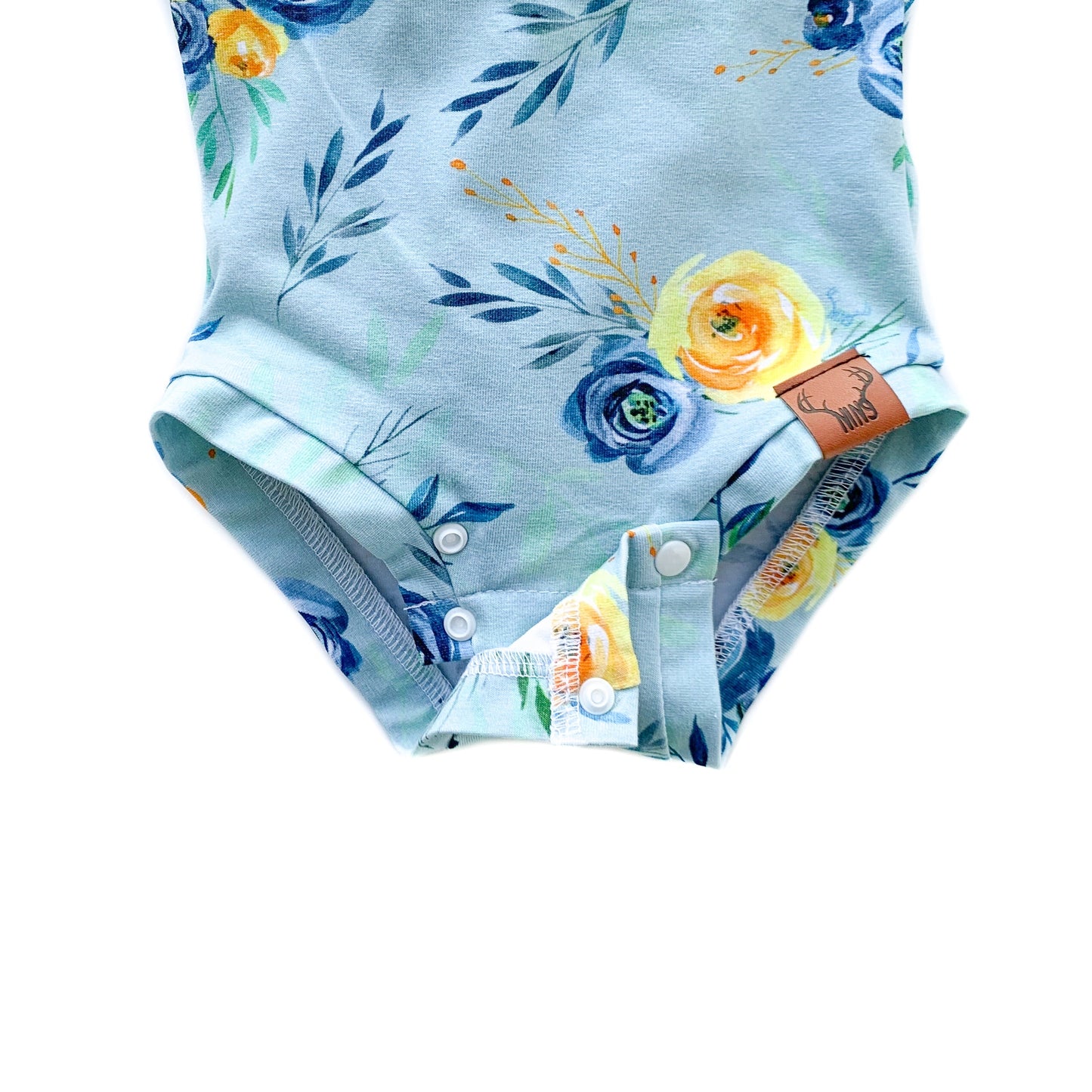 FLEURS BLEUES - Jersey de coton biologique certifié GOTS
