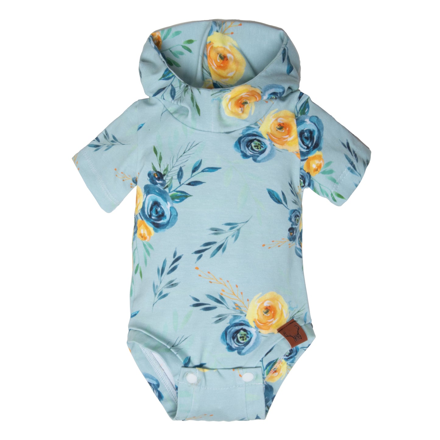 FLEURS BLEUES - Jersey de coton biologique certifié GOTS