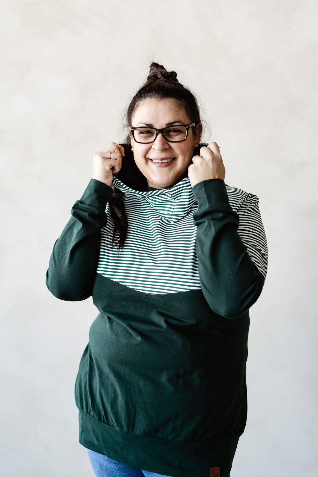 RAYÉ VERT - Jersey de coton biologique certifié GOTS