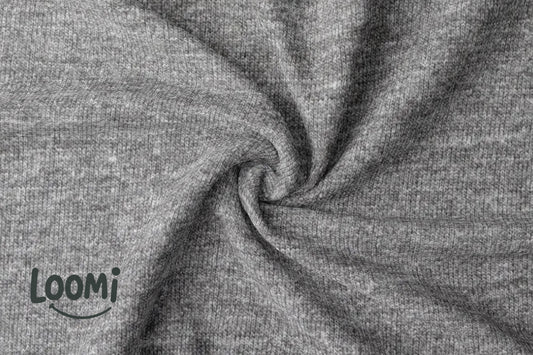 GRIS CHINÉ - Jersey de coton biologique certifié GOTS